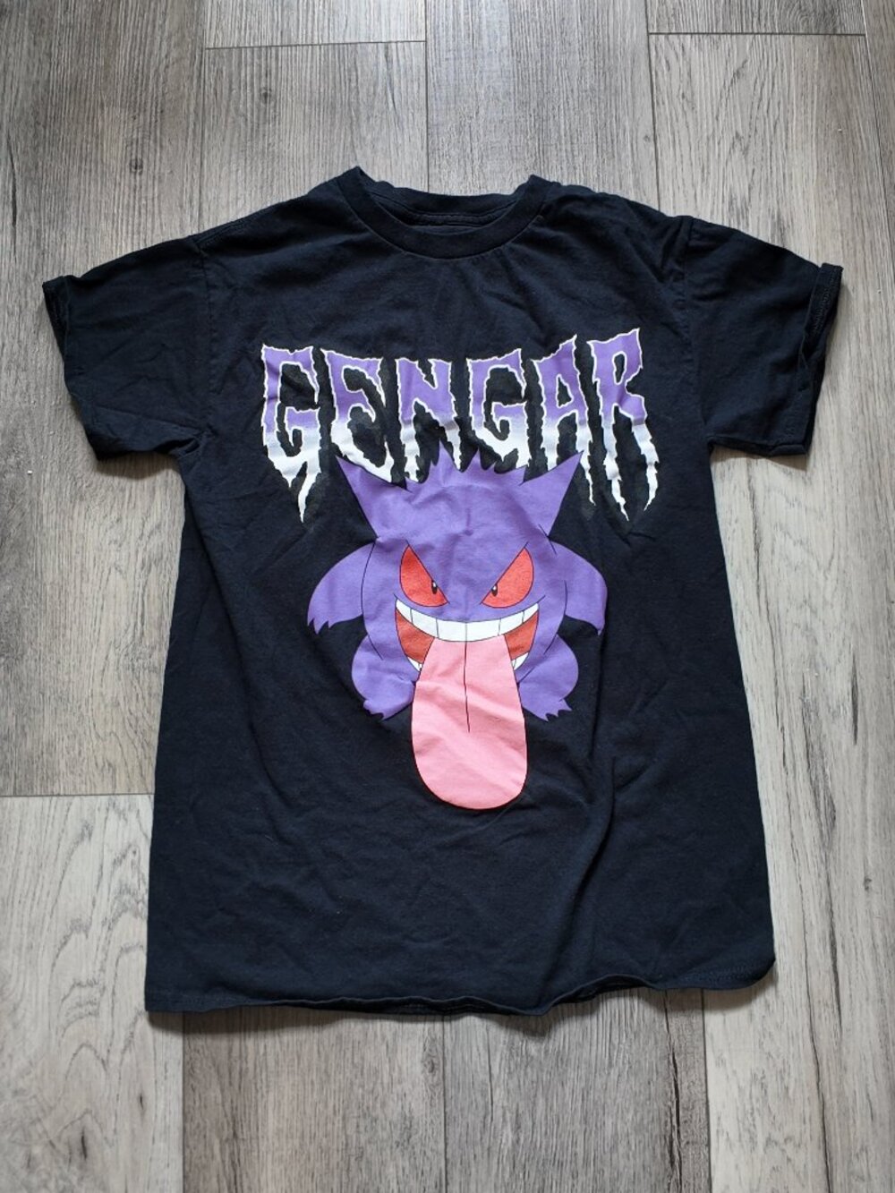 Pokémon Gengar Graphic T-Shirt Black Hybrid Apparel Men's Size S Ghost Type